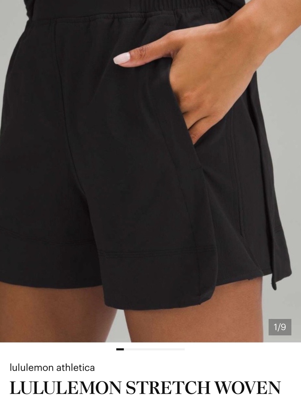 Lululemon Black Stretch Woven Relaxed-Fit High-Rise Short 4"